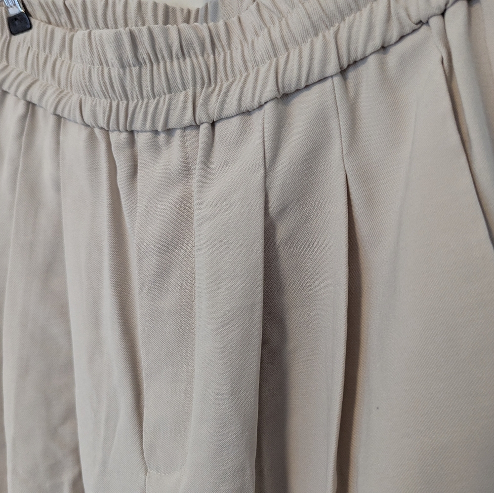 NWT Topshop Pleated Viscose Elastic Waist Wide Leg Pants w/Drawstring Size US 4 - Picture 7 of 9